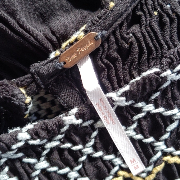 143 FREE PEOPLE Black Late Night Picnic Mini Dress M - Picture 9 of 16